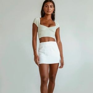 PEINCESS POLLY sage green crop top sz 4